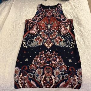 Banana Republic Navy and Red Paisley Mini Dress
